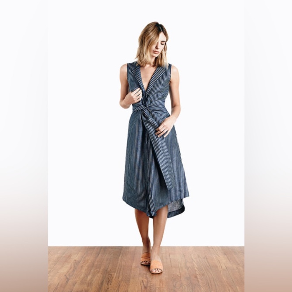 Ajaie Alaie On Repeat Dress in Blue Stripes